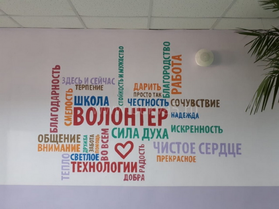 Час часы слово слова стены стена. Слова на стене в школе. Надписи на стенах в школе. Надписи еп стенах школы. Стенд волонтеры.